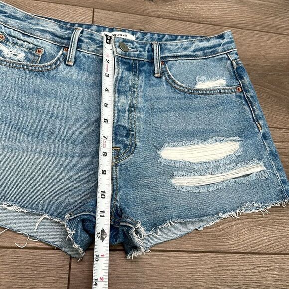 GRLFRND Cindy Button-Fly Distressed Blue Jean Cut Off‎ Shorts Size 28 - Picture 7 of 13